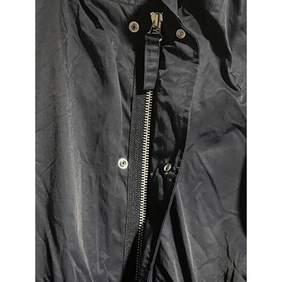 Zara Mens Technical Parka Size M Hooded Navy Mid-Length Lined Jacket Zip/Snap - Picture 4 of 9